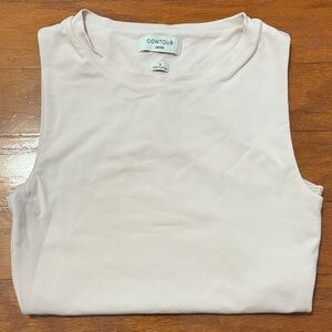 Aritzia Cream Pink Sleeveless Contour Bodysuit